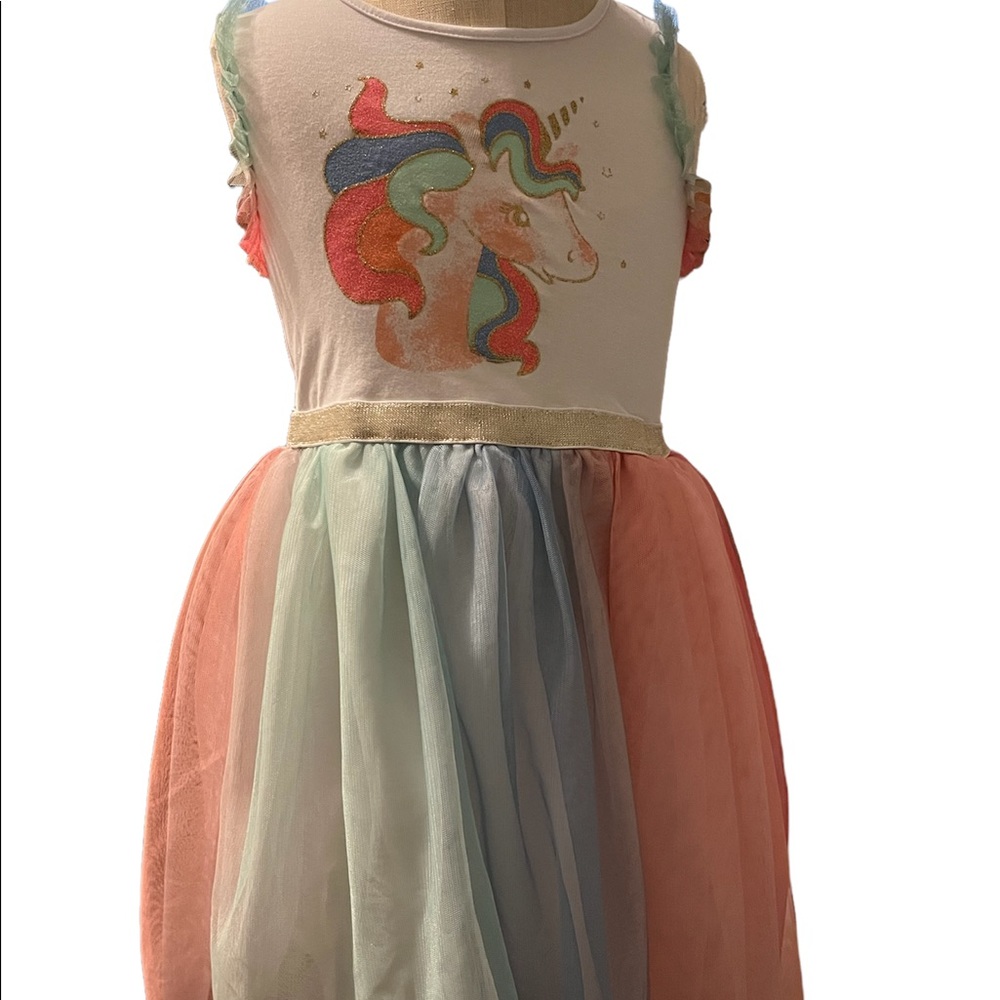 Isaac Mizrahi unicorn tulle dress sleeveless size 5t lined